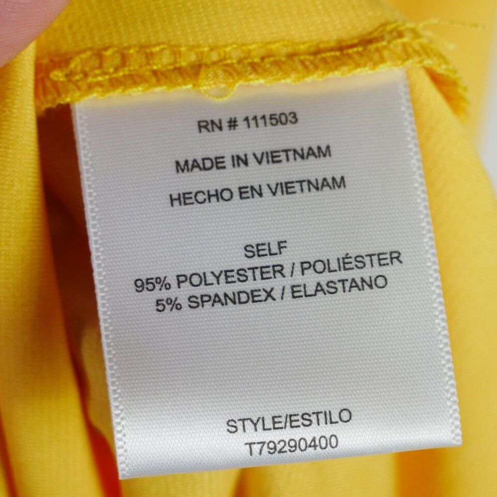 AUW Womens Size XL Canary Yellow Cut Out Top Rounded Sleveless Blouse RE… - Picture 6 of 14